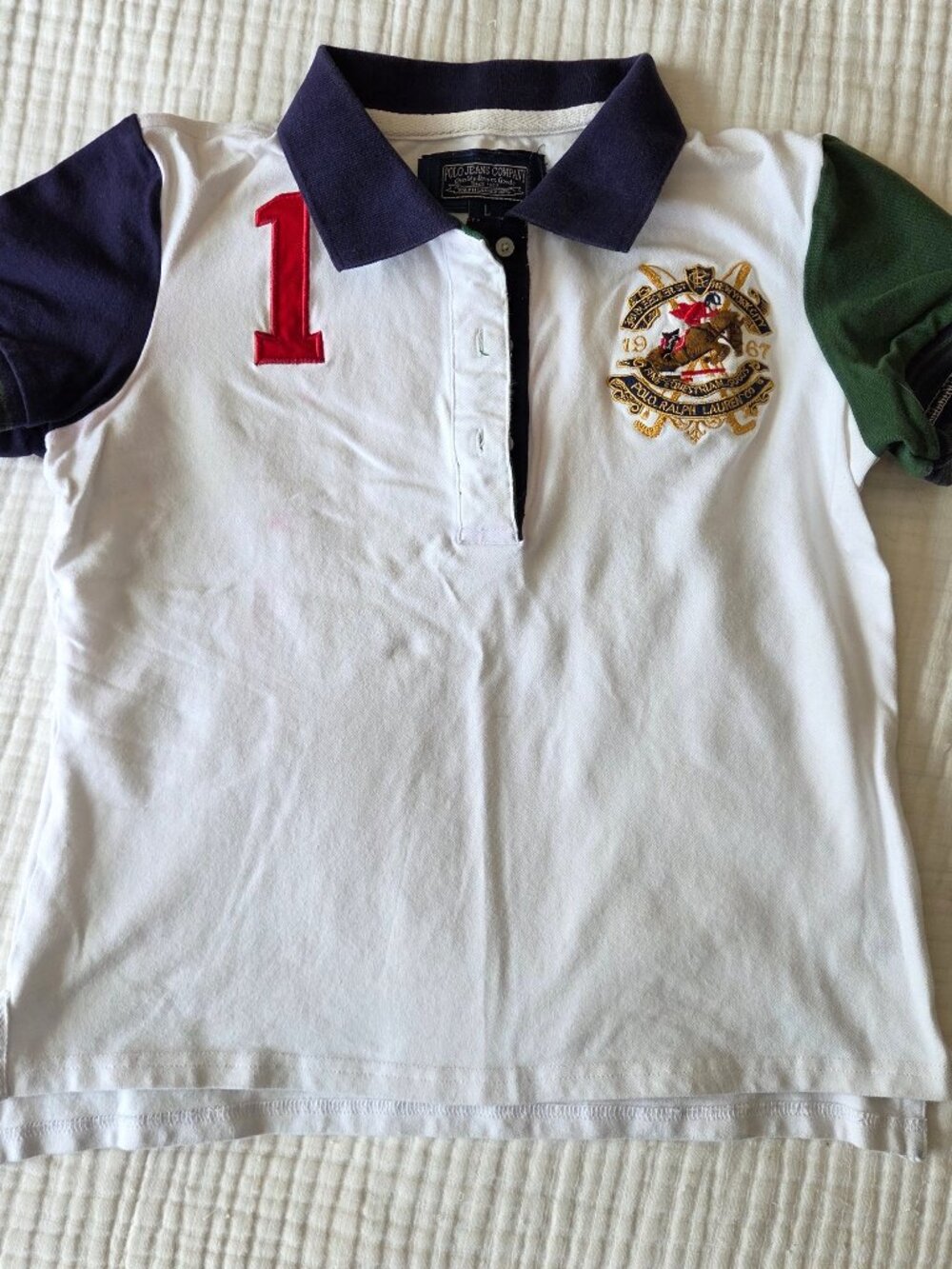 Polo Ralph Lauren Boys' color-blocked polo shirt signature crest and 1 Size L